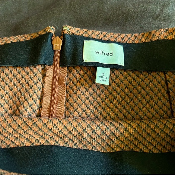 Brown check print a-line skirt - Picture 3 of 4